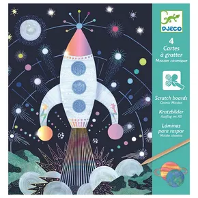 Djeco Scratch-off Pictures Misja kosmiczna